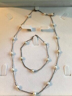 Real Pearl set - bracelet & necklace set